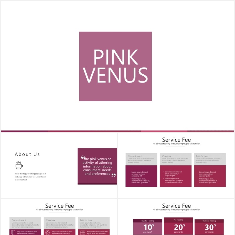 粉红色商务智能设备平板电脑模型PPT素材模板pink venus powerpoint