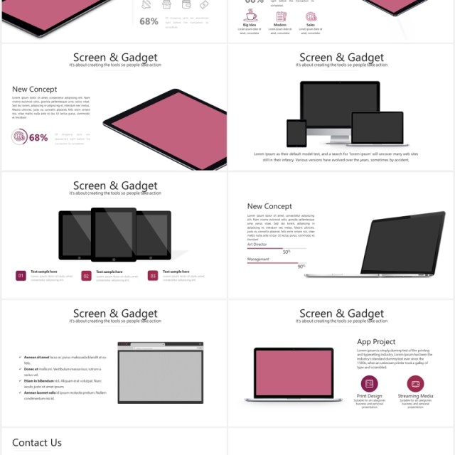 粉红色商务智能设备平板电脑模型PPT素材模板pink venus powerpoint