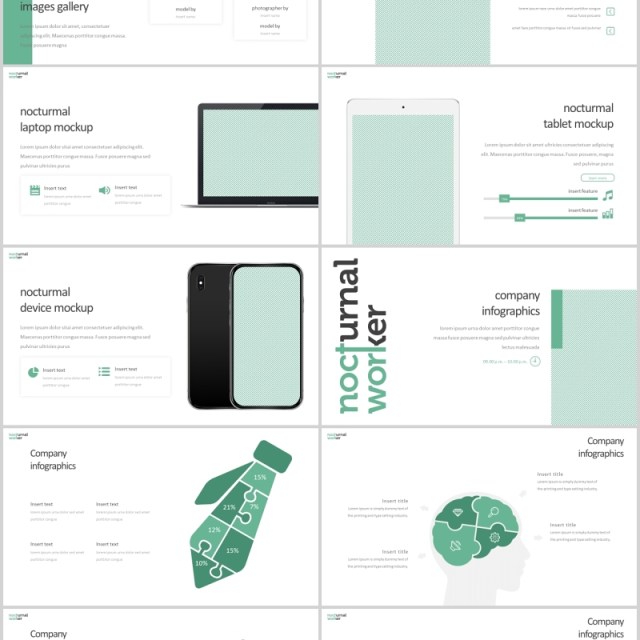商务通用PPT模板版式设计Nocturnal Worker - Powerpoint Template