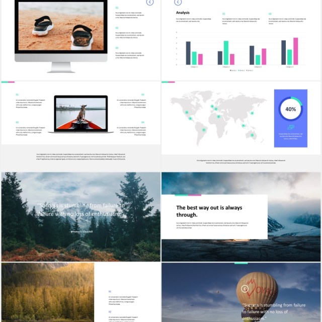 户外旅游展示宣传PPT模板confiant clean simple powerpoint template