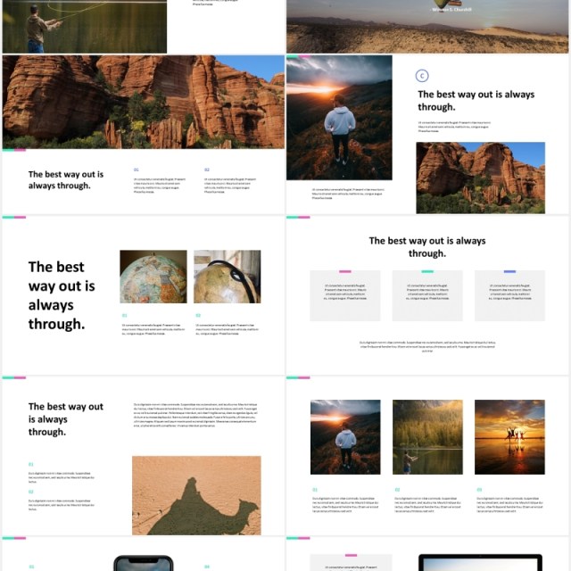 户外旅游展示宣传PPT模板confiant clean simple powerpoint template