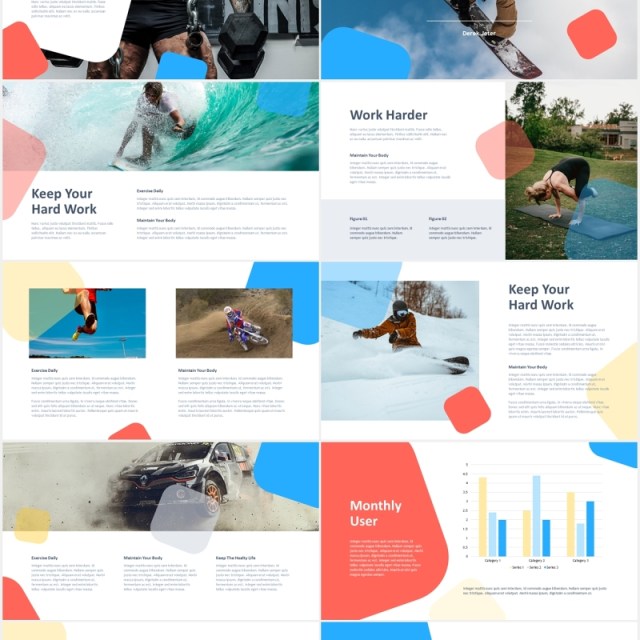 多用途户外运动健身展示宣传PPT模板motus multipurpose powerpoint template