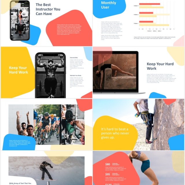 多用途户外运动健身展示宣传PPT模板motus multipurpose powerpoint template