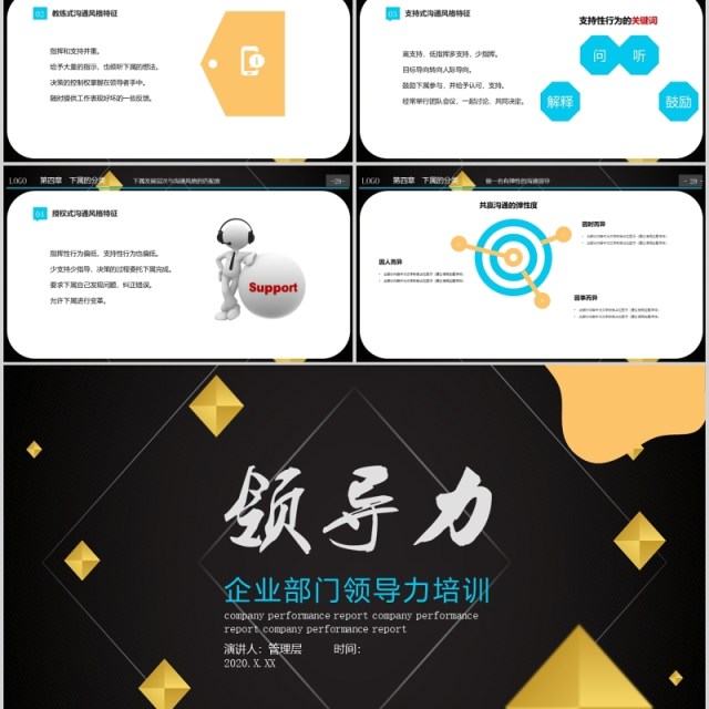 黑色企业部门领导力管理培训PPT模板 黑色企业部门领导力管理培训PPT模板