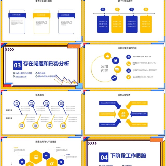 黄色扁平风企业经营分析工作报告PPT模板