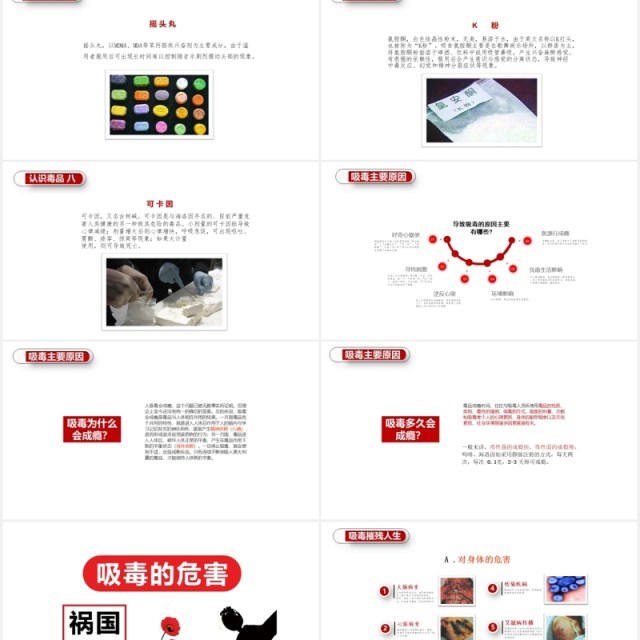 简洁远离毒品珍惜生命禁毒主题教育宣传PPT模板 简洁远离毒品珍惜生命禁毒主题教育宣传PPT模板