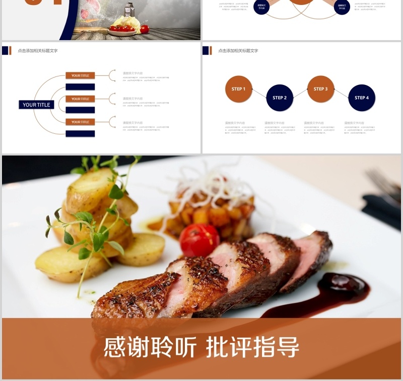 精品美食餐饮西餐厅宣传介绍PPT模板