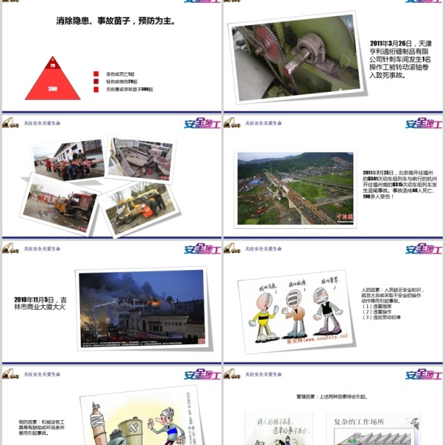安全施工安全生产模板PPT模板 安全施工安全生产模板PPT模板
