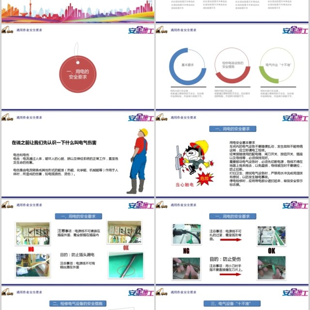 安全施工安全生产模板PPT模板 安全施工安全生产模板PPT模板