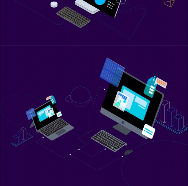 区块链平台2.5D等距插画矢量素材等距图 Blockchain Platform Isometric Illustration