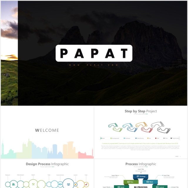 商务拼图工作通用PPT信息图表模板素材pappat powerpoint template