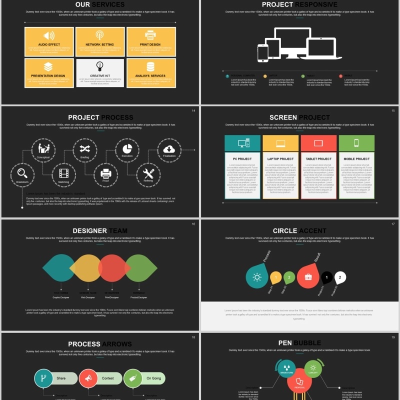 实用工作汇报PPT版式设计信息图表模板Baloon - Powerpoint Template