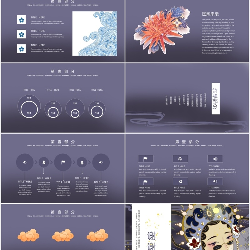 国潮来袭工作汇报总结PPT模板