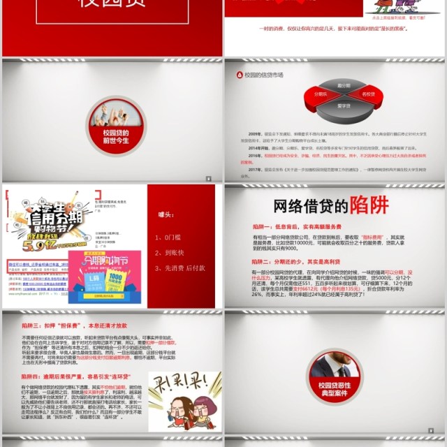 红色校园贷大学生网络安全教育班会课件PPT模板 红色校园贷大学生网络安全教育班会课件PPT模板