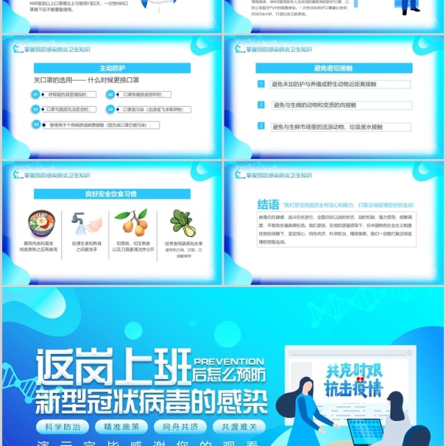返岗上班企业复工预防新型冠状病毒感染疫情防控动态PPT模板 返岗上班企业复工预防新型冠状病毒感染疫情防控动态PPT模板