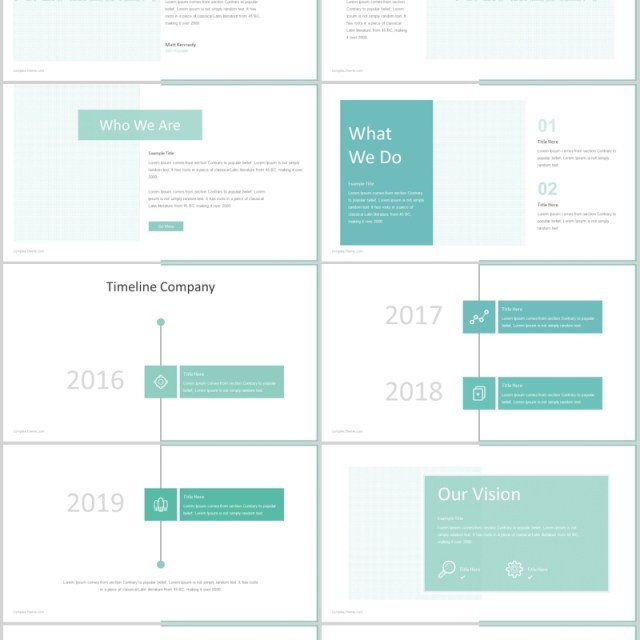 企业简介公司历程时间轴PPT版式模板Complex - Powerpoint Template