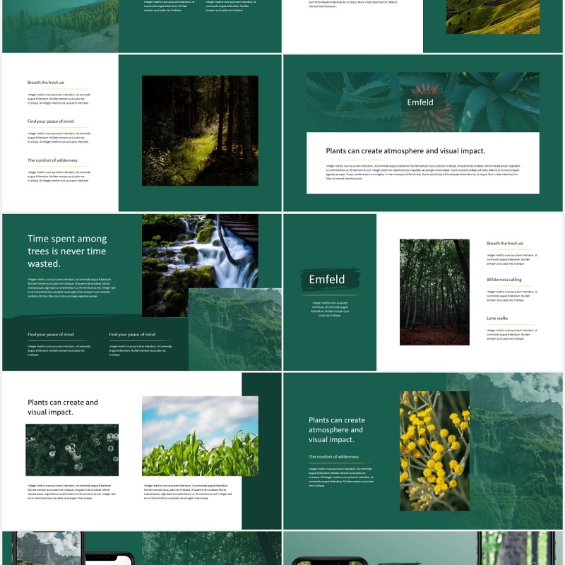 绿色户外旅游PPT模板emfeld powerpoint template