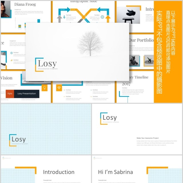 公司介绍企业宣传PPT模板Losy - Powerpoint Template