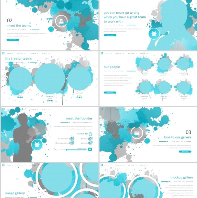 创意个性水墨个人简历竞聘求职工作汇报PPT模板Elogue - Powerpoint Template