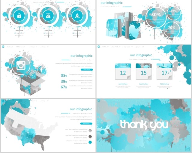 创意个性水墨个人简历竞聘求职工作汇报PPT模板Elogue - Powerpoint Template