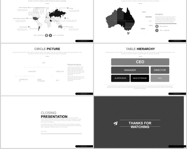 灰色3D立体金字塔倒三角数据可视化图表分析PPT模板Irengputeh Powerpoint