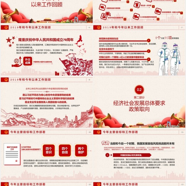 政府工作报告党建专题两会学习PPT模板 政府工作报告党建专题两会学习PPT模板