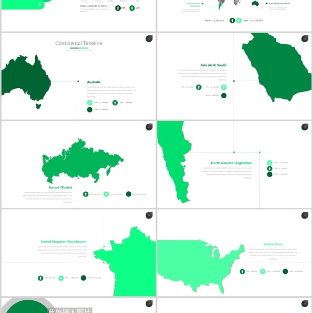 绿色公司宣传介绍流程图PPT可插图排版模板Twenty 5 - Powerpoint Template