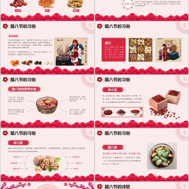 喜庆腊八节主题班会PPT课件模板