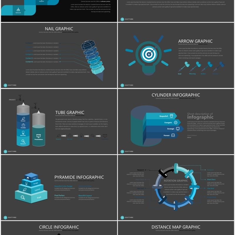 商务工作汇报数据图表PPT模板素材eighty 3 powerpoint template