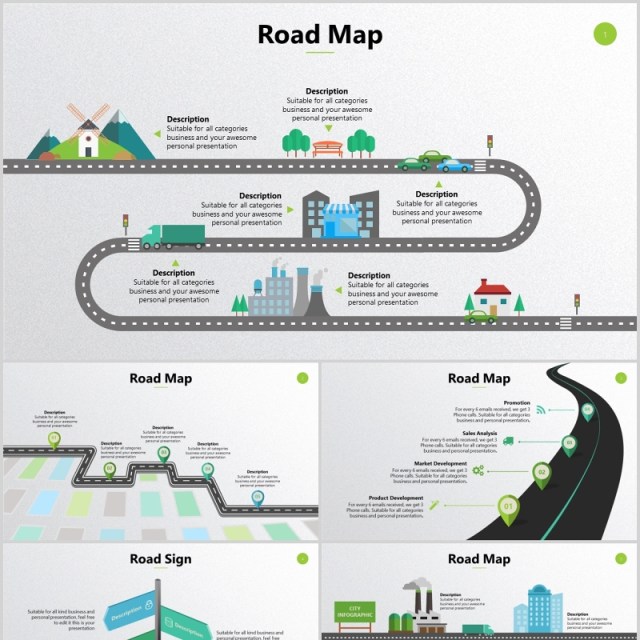 公路路线图道路路标标记指示图表PPT可编辑元素素材 公路路线图道路路标标记指示图表PPT可编辑元素素材