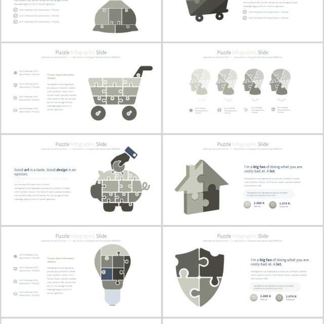 拼图PPT信息图表模板PUZZLE PowerPoint Infographics Slides 拼图PPT信息图表模板PUZZLE PowerPoint Infographics Slides