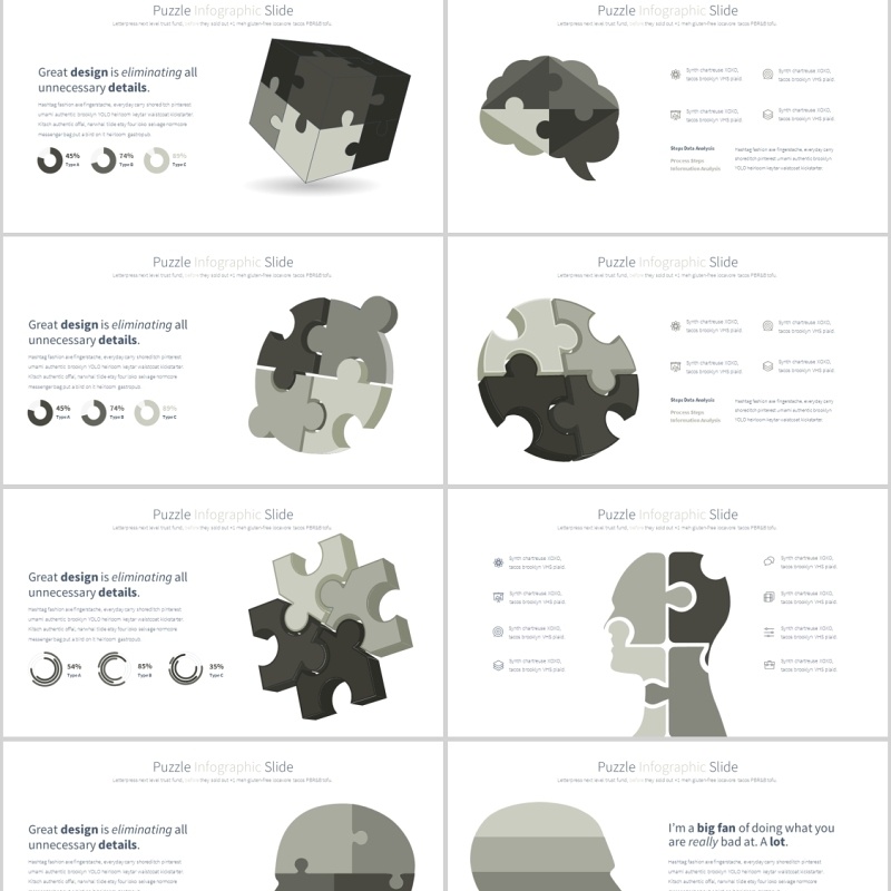 拼图PPT信息图表模板PUZZLE PowerPoint Infographics Slides