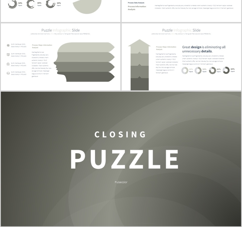 拼图PPT信息图表模板PUZZLE PowerPoint Infographics Slides