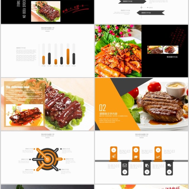 实用餐饮美食宣传介绍PPT模板