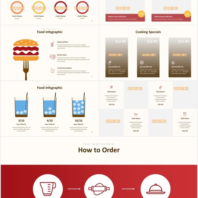 美食餐饮食物宣传展示PPT图片排版模板Food Slides V2 Powerpoint