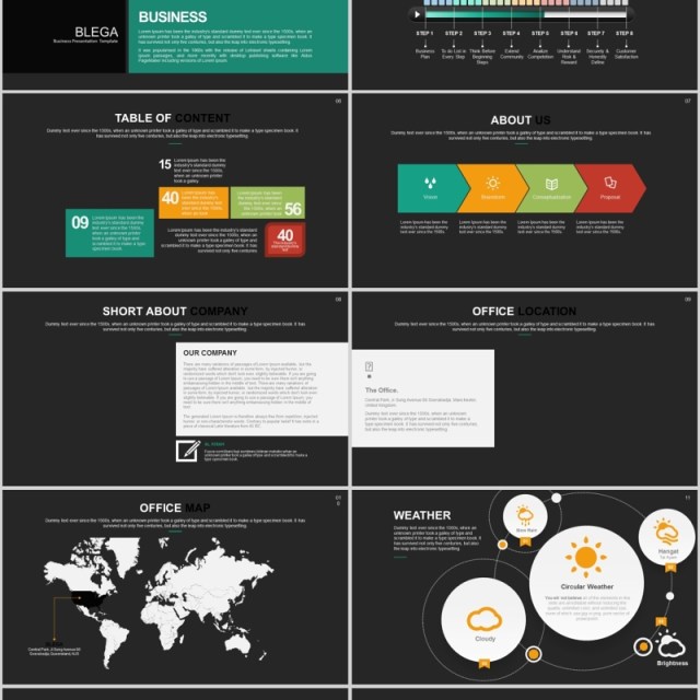 商务工作通用PPT信息图表可视化模板Blega Powerpoint