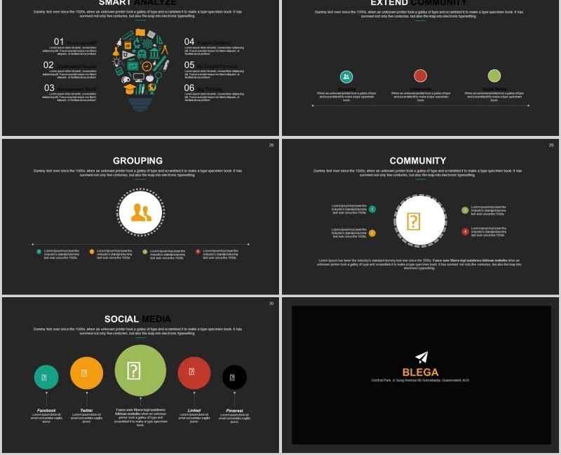 商务工作通用PPT信息图表可视化模板Blega Powerpoint