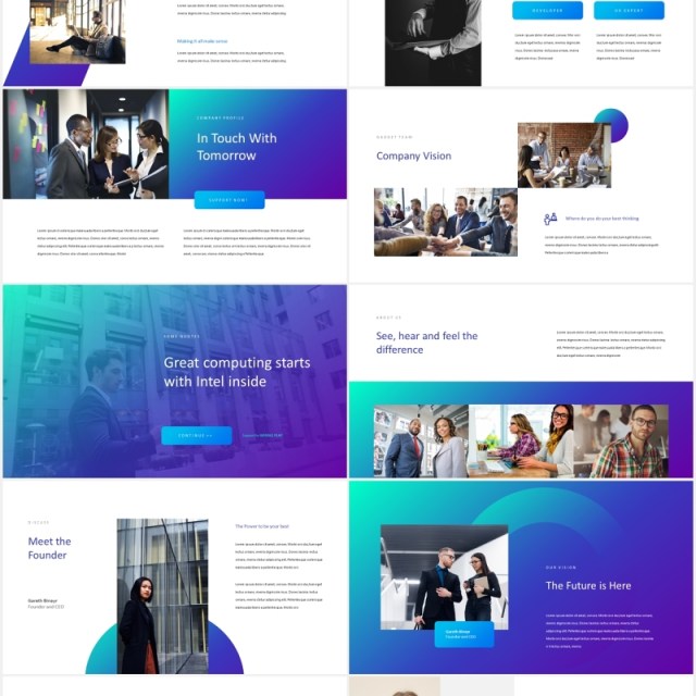 蓝色科技技术研发公司项目宣传PPT模板Gadget - Tech Theme Powerpoint Template