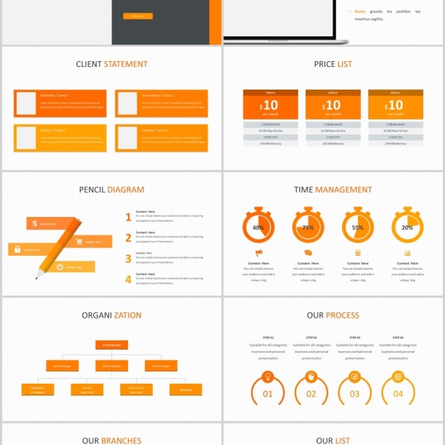 橙色简约学校教育宣传PPT图片排版模板School - Powerpoint Template