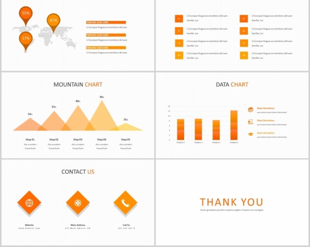 橙色简约学校教育宣传PPT图片排版模板School - Powerpoint Template