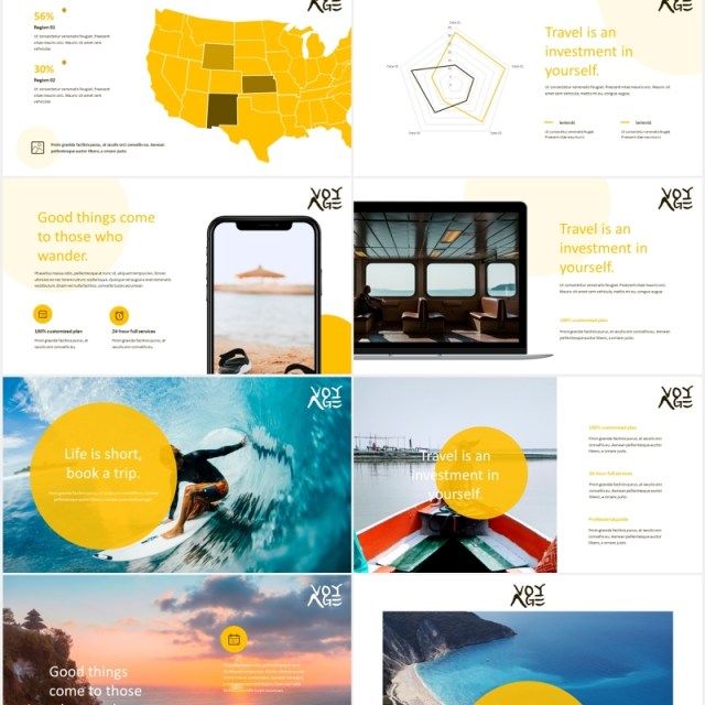 远航旅游商务宣传展示PPT模板voyage travel business powerpoint template