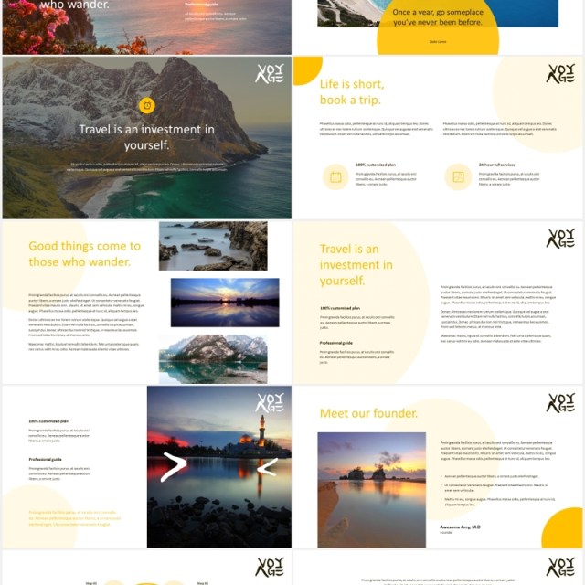 远航旅游商务宣传展示PPT模板voyage travel business powerpoint template