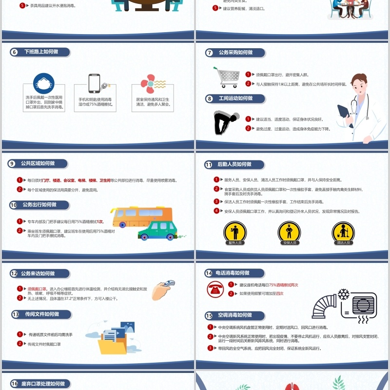 返岗复工复学自我防护预防感染指南PPT模板