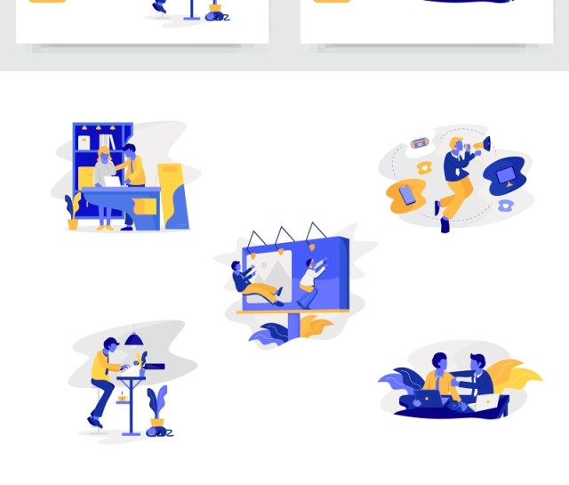 5组传统营销人物插画AI矢量素材 5组传统营销人物插画AI矢量素材
