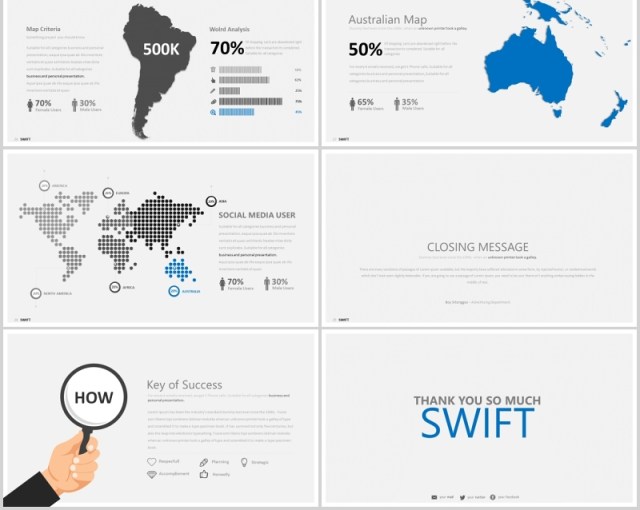 高端商务过程图拼图PPT可插图素材模板SWIFTT Powerpoint