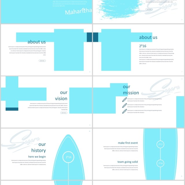 户外冲浪旅游度假宣传PPT图文排版模板Sagara Powerpoint Template 户外冲浪旅游度假宣传PPT图文排版模板Sagara Powerpoint Template