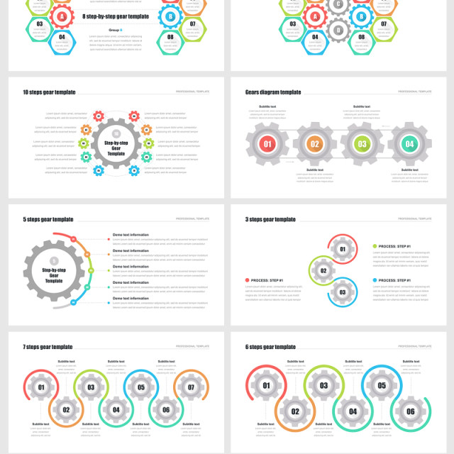 齿轮PPT幻灯片演示 PowerPoint Gears template