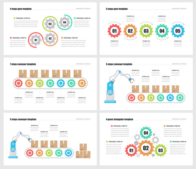 齿轮PPT幻灯片演示 PowerPoint Gears template