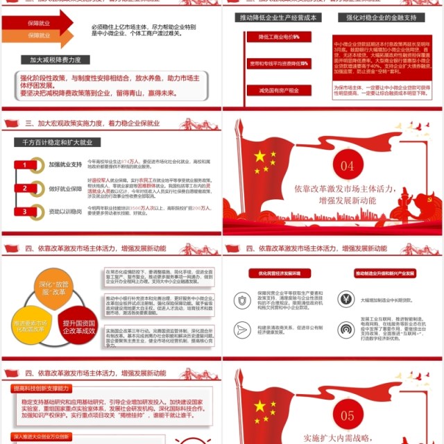 党建全国两会精神学习宣传政府工作报告PPT模板