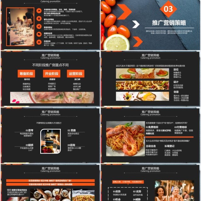 美食餐饮行业线上推广策略营销方案PPT模板 美食餐饮行业线上推广策略营销方案PPT模板